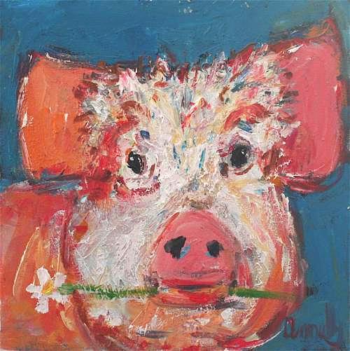 Henrietta Pig, oil on canvas, 31 x 31 cm