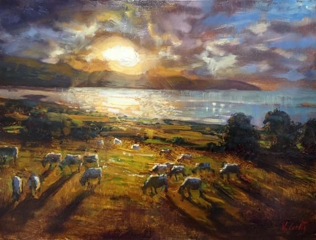 Summer Evening Sundown, oil on canvas, 31 x 41 cm