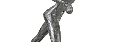 Runner Against the Wind, Profile 2, Bronze, H34 x W 34 x D21 cm