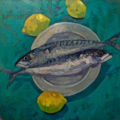 Mackerel & Lemons by Patsy Farr: Irish Art by Greenlane Gallery Dingle