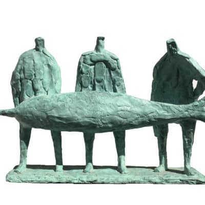 Three Men with Swordfish by Hans Blank: Irish Art by Greenlane Gallery Dingle