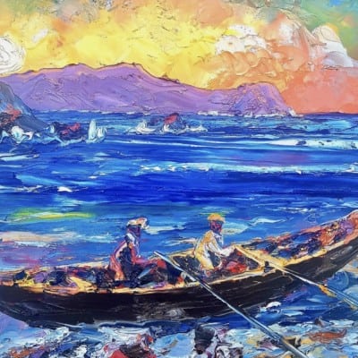 Trathnóna Maicréil SOLD by Liam O’Neill: Irish Art by Greenlane Gallery Dingle
