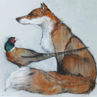 FOX & PHEASANT by Sylvia Parkinson Brown: Irish Art by Greenlane Gallery Dingle