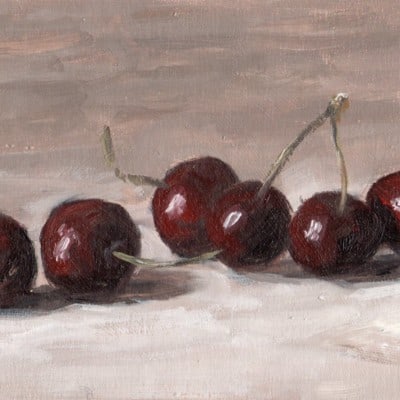 Cherries 2 by Vivienne St Clair: Irish Art by Greenlane Gallery Dingle