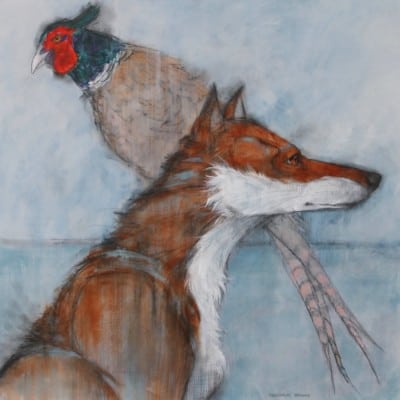 FOX & PHEASANT by Sylvia Parkinson Brown: Irish Art by Greenlane Gallery Dingle
