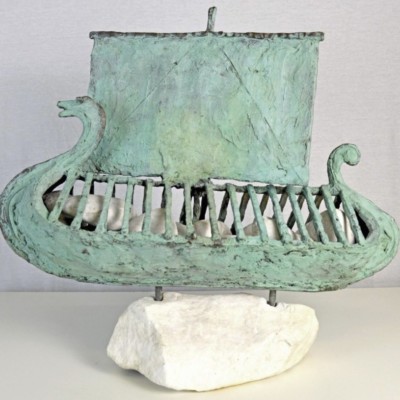 Viking Ship with cargo by Hans Blank: Irish Art by Greenlane Gallery Dingle