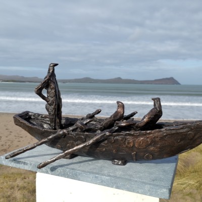 Currach and Crew by Hans Blank: Irish Art by Greenlane Gallery Dingle