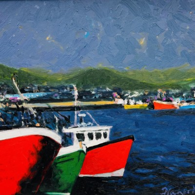 Dingle Fishing Boats by Michael Flaherty: Irish art at The Greenlane Gallery