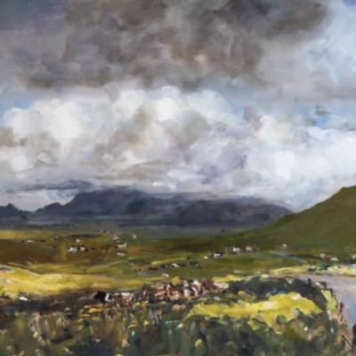 The Three Sisters & Ceann Sibeal on a misty day by Michael Hanrahan: Irish Art by Greenlane Gallery Dingle